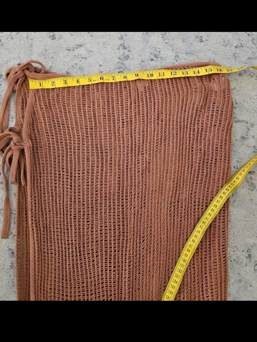 Aerie Womens Brown Crochet Wrap Tie Lightweight Beach Sarong In Horizon L/XL - Picture 9 of 10